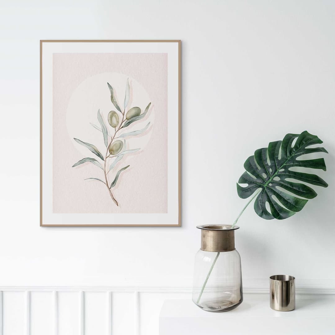 Reinders! Bild mit Rahmen Circle Olives | Beige