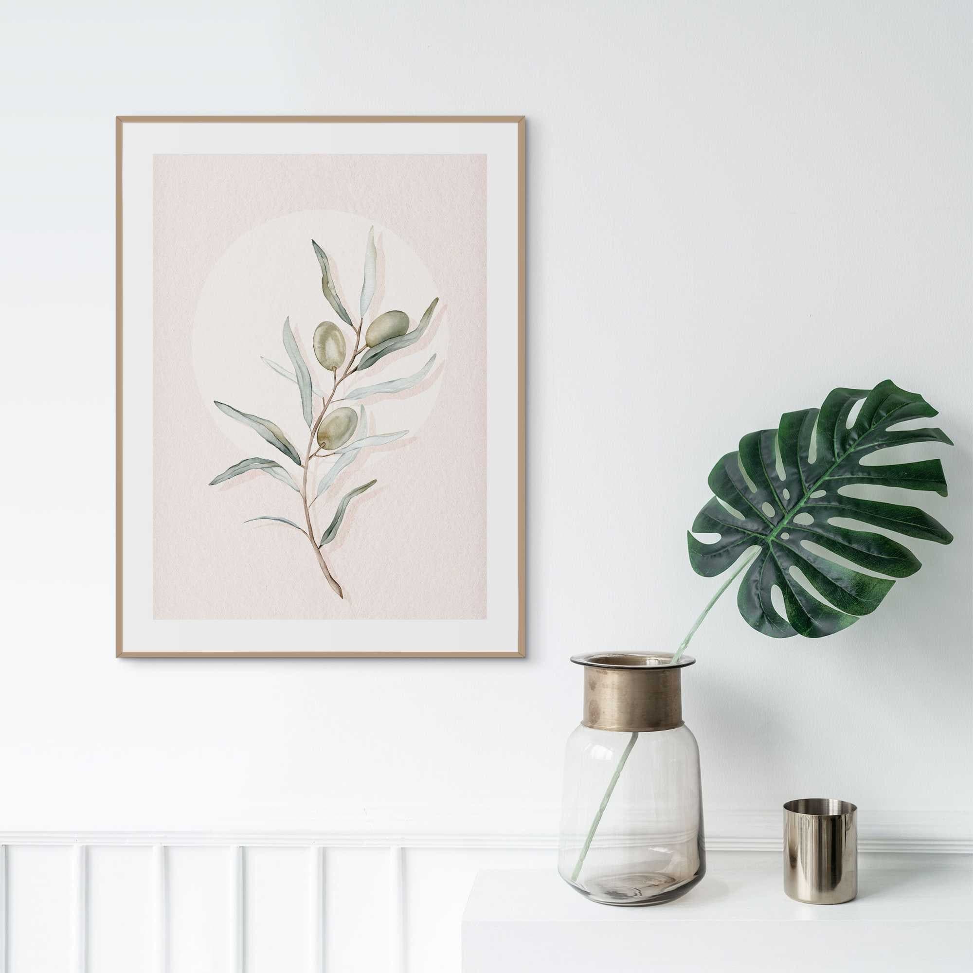 Reinders! Bild mit Rahmen Circle Olives | Beige