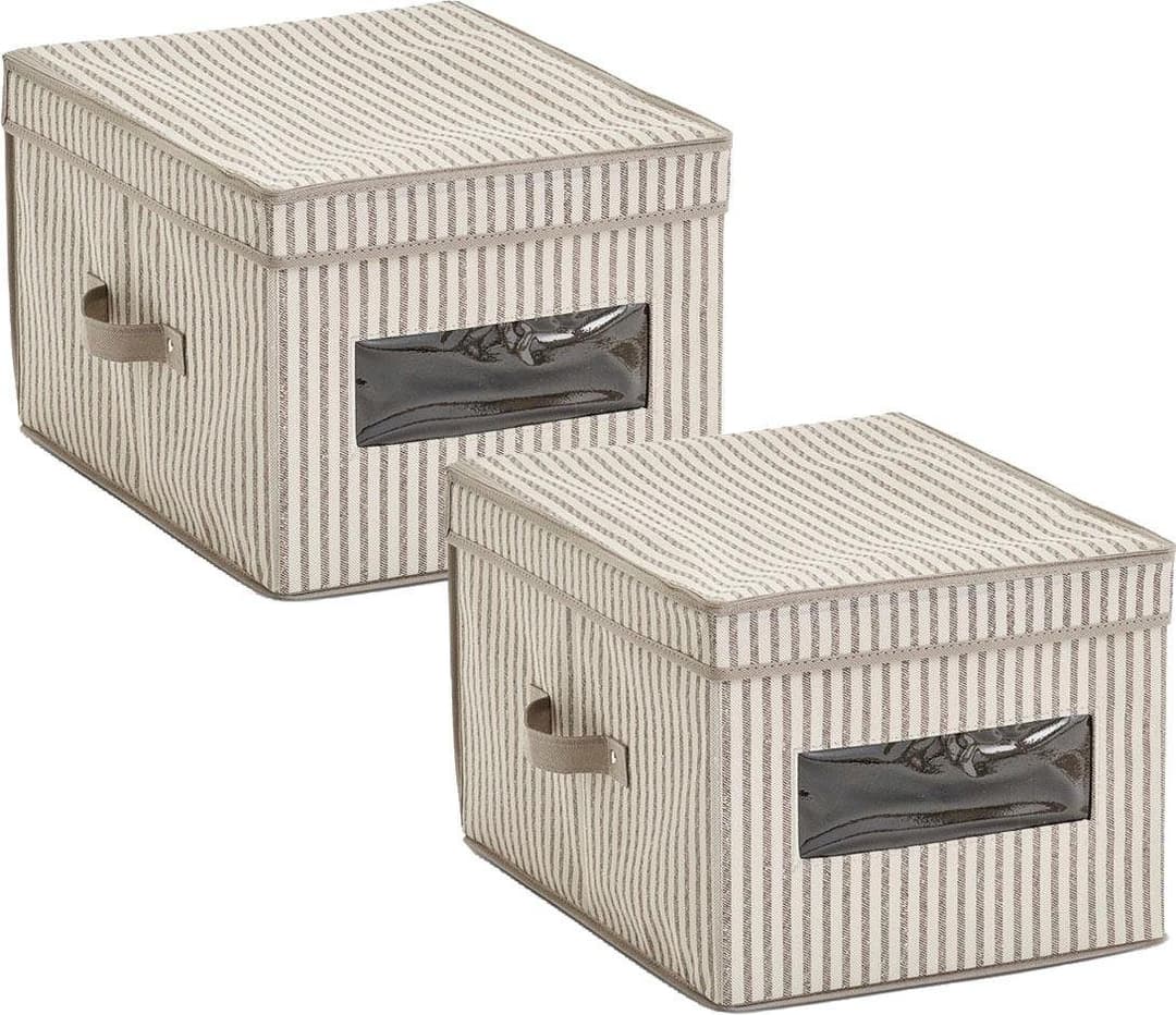 Zeller Present Aufbewahrungsbox Stripes | Beige