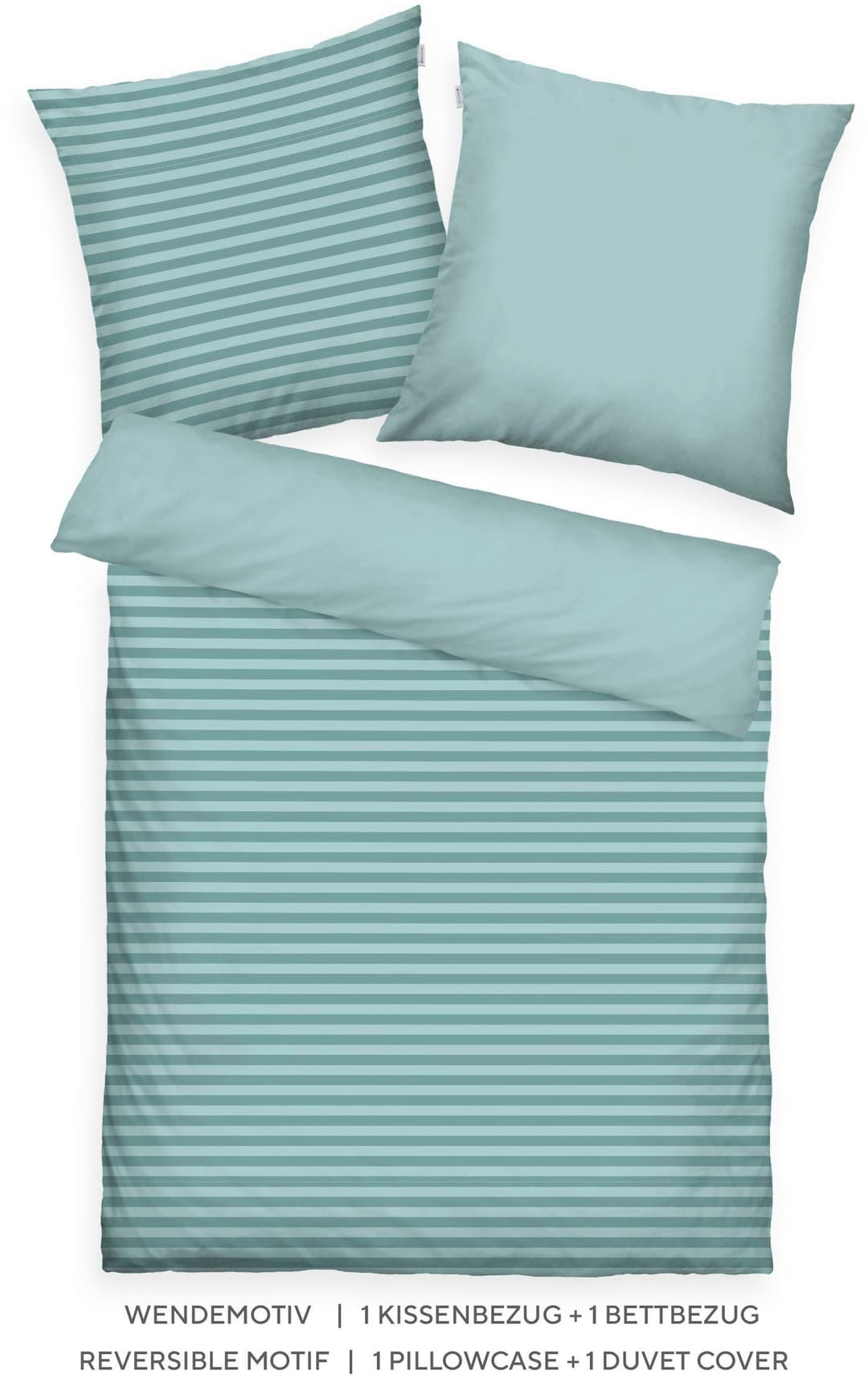 TOM TAILOR HOME MEDIUM STRIPES Bettwäsche | Grün