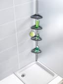 Wenko Duschablage Teleskop Duschecke Compact | Grau