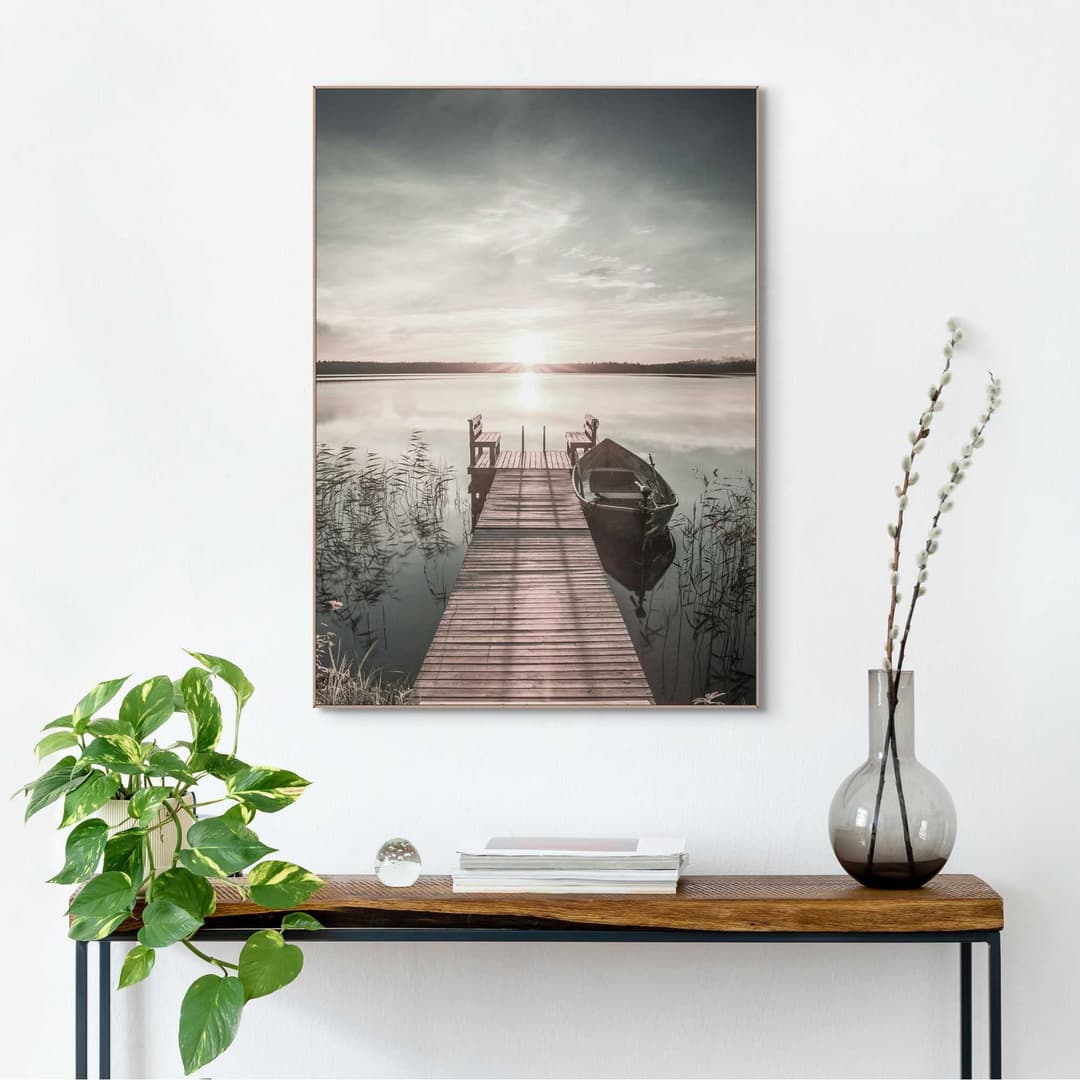Reinders! Wandbild Slim Frame Wood 50x70 Scandic Jetty | Blau