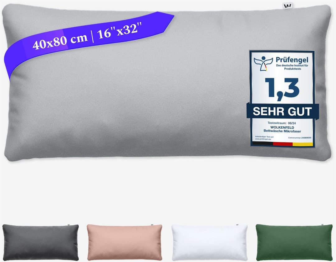 Wolkenfeld Kissenbezug Mikrofaser | Grau