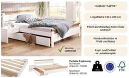 OTTO home Massivholzbett "CAPRE" | Mehrfarbig