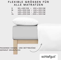 Schlafgut Spannbettlaken PREMIUM Mako-Zwirn-Jersey | Grau