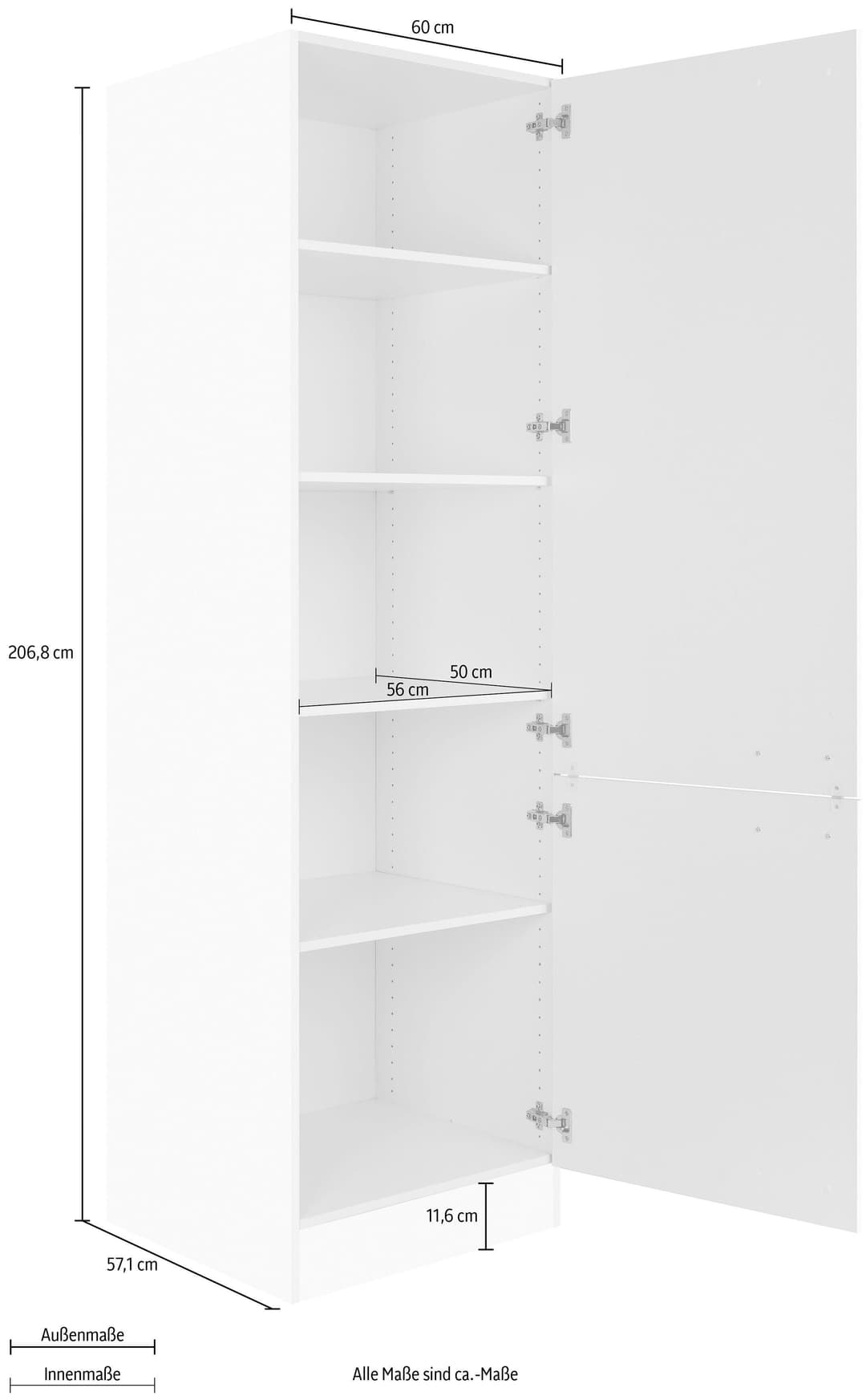 OPTIFIT Hochschrank Elm | Weiß
