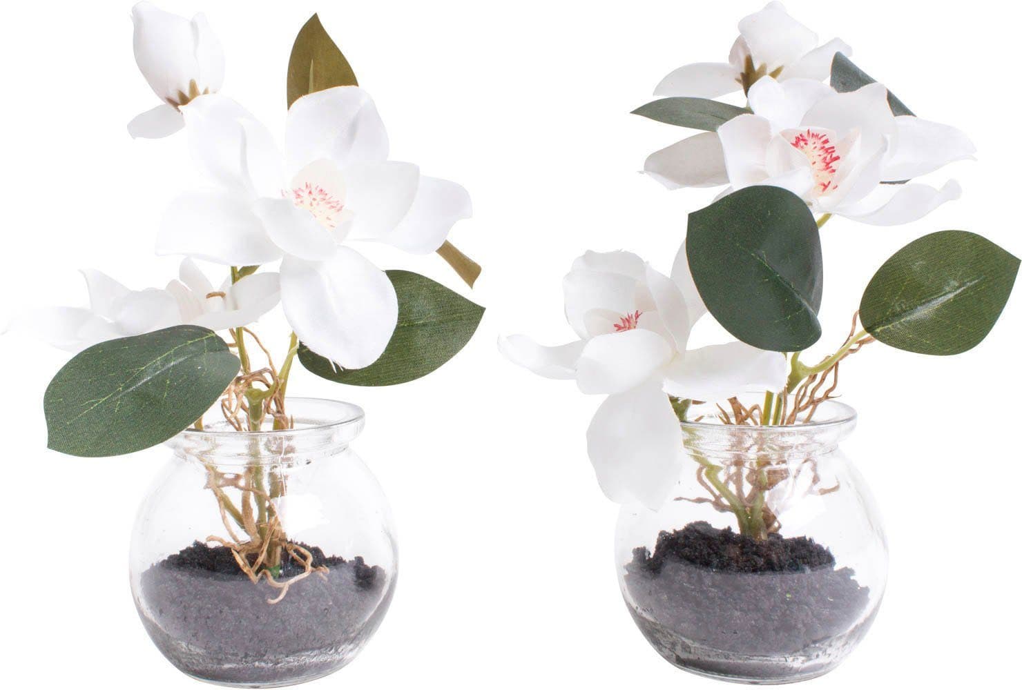 Kunstblume Magnolie im Glas | Weiß