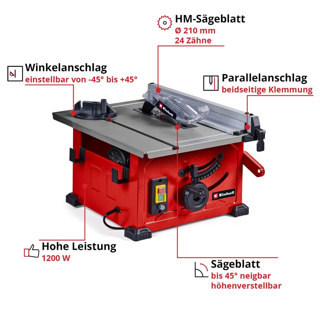 Einhell Tischkreissäge TC-TS 8 | Rot