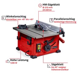 Einhell Tischkreissäge TC-TS 8 | Rot