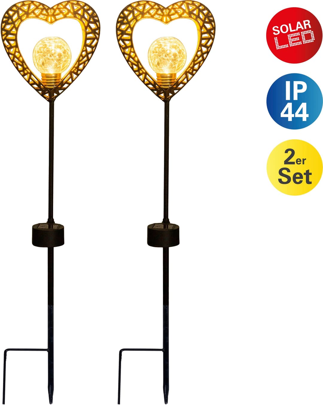 Näve LED Solarleuchte Herz | Schwarz