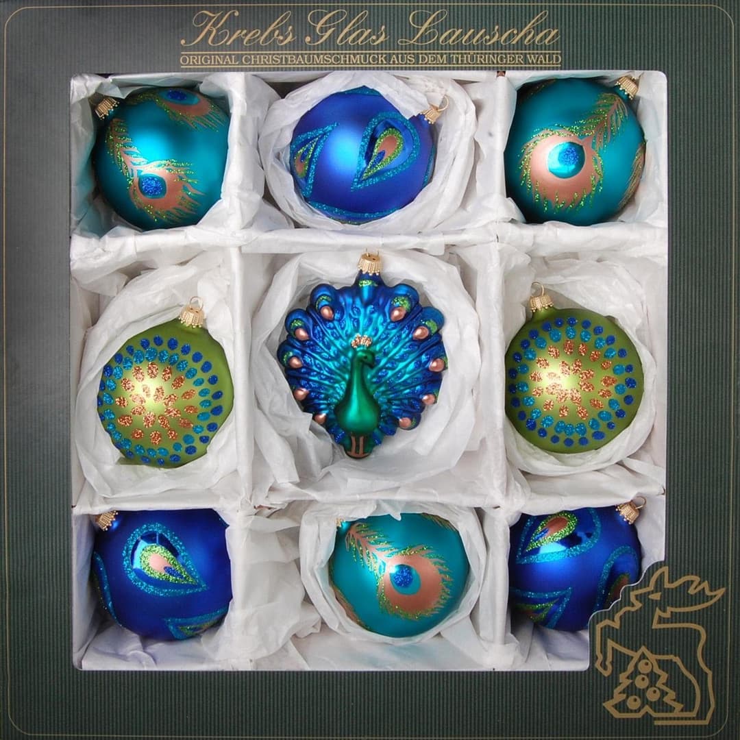 Krebs Glas Lauscha Weihnachtsbaumkugel Elegante Weihnacht | Mehrfarbig
