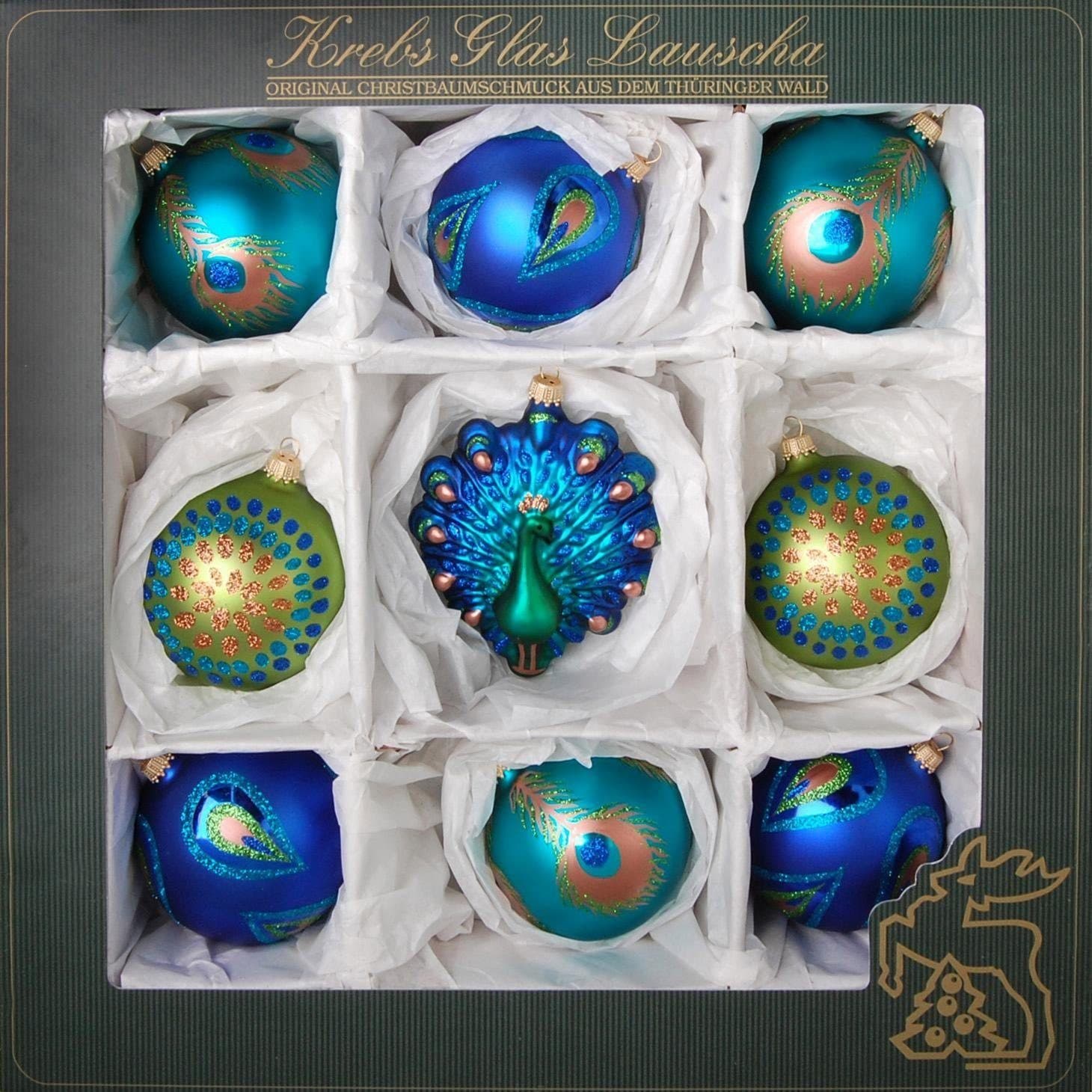 Krebs Glas Lauscha Weihnachtsbaumkugel Elegante Weihnacht | Mehrfarbig