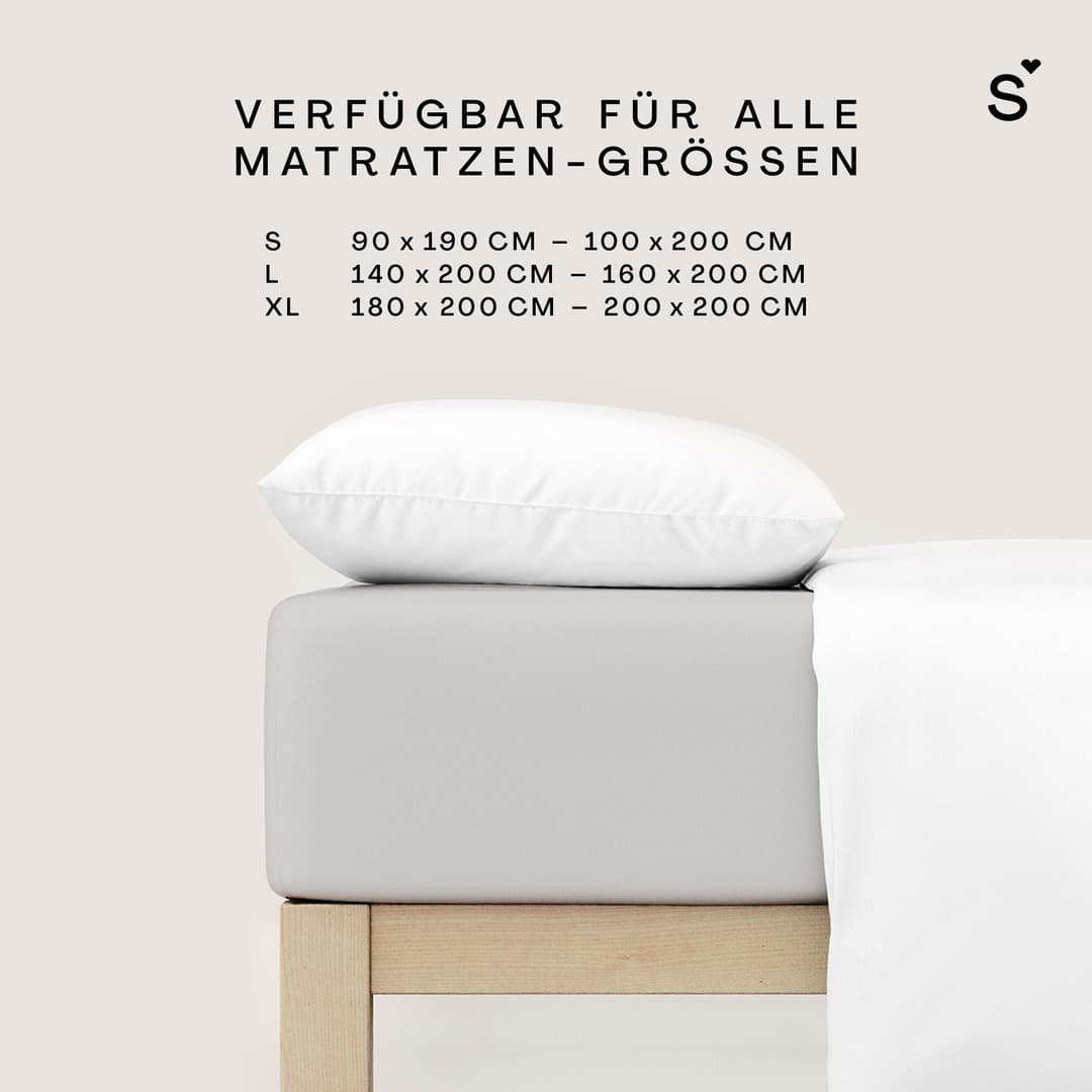 Schlafgut Basic Cotton Spannbettlaken | Grau