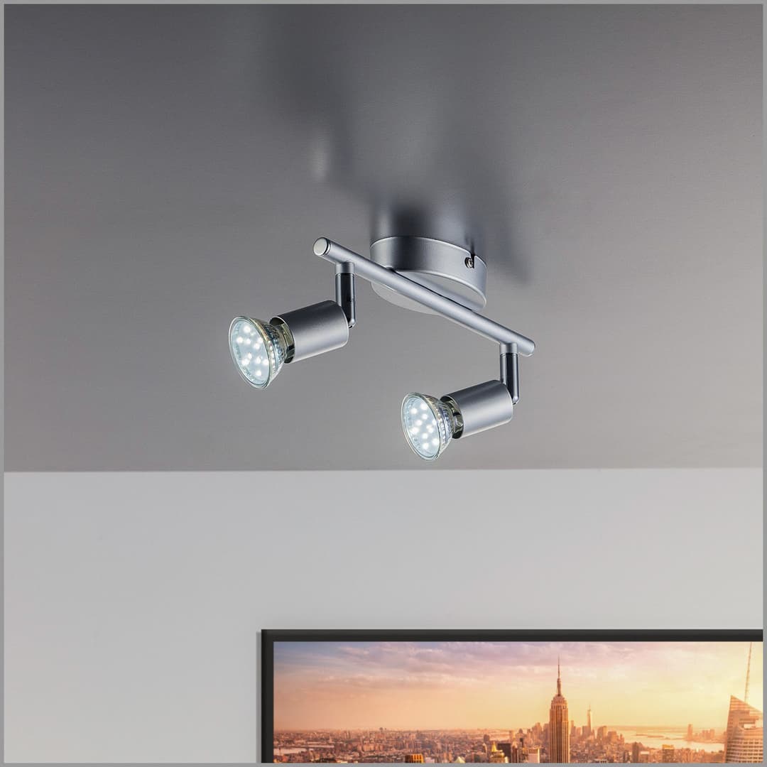 B.K.Licht LED Deckenleuchte | Silber
