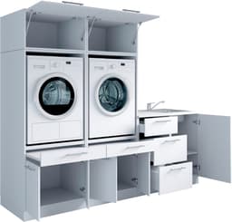 Laundreezy Mehrzweckschrank-Set | Weiß