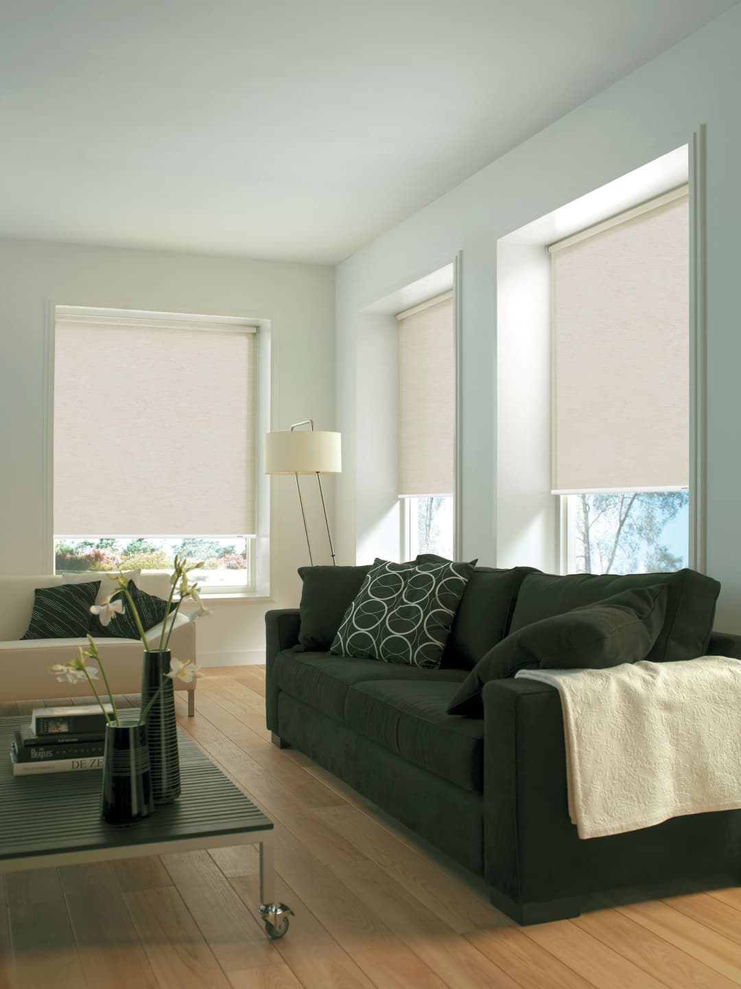 Seitenzugrollo Uni-Rollo | Beige