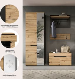 Home affaire Garderoben-Set REHAT | Holztöne