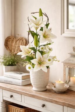 Kunstpflanze Lilien | Weiß