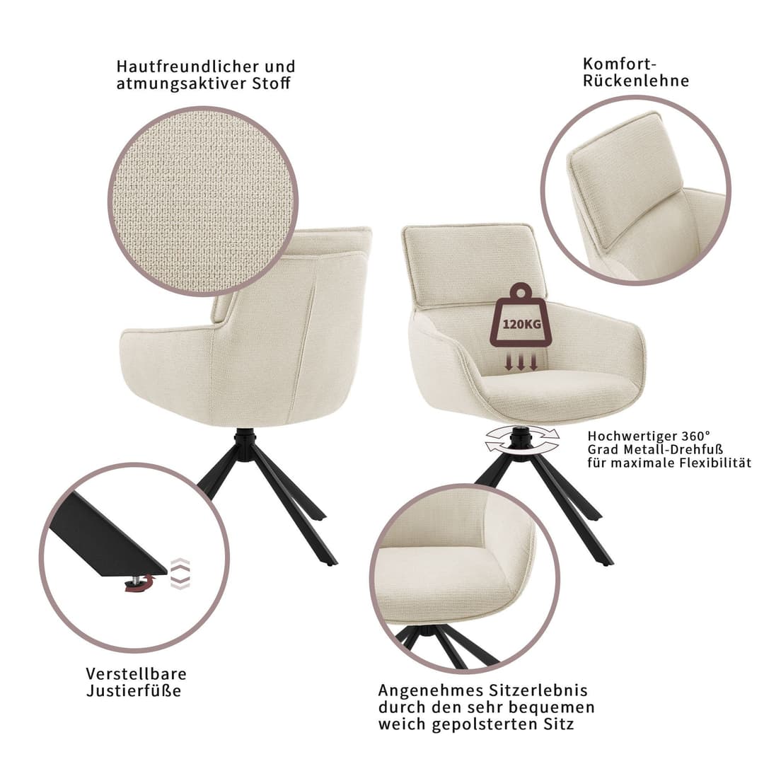OTTO home Esszimmerstuhl Cusey | Beige