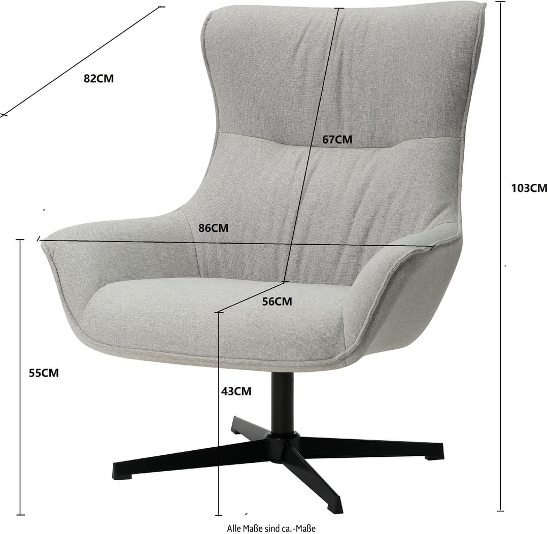 INOSIGN Ohrensessel FORNEY | Grau