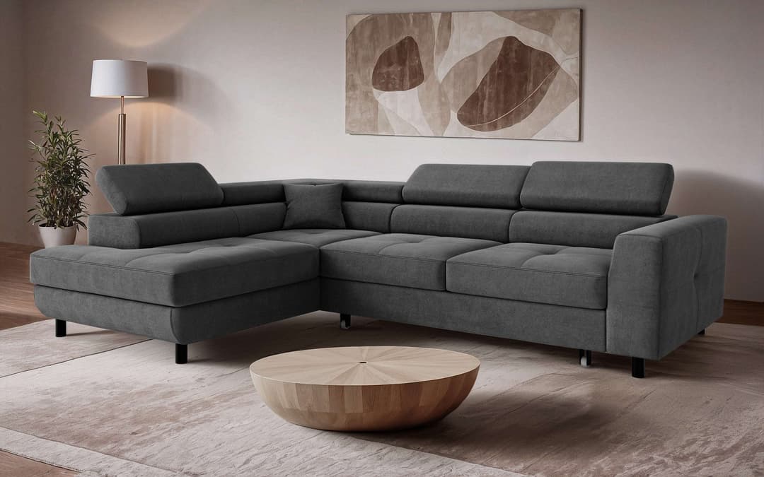 OTTO home Ecksofa AADEN Schlafsofa | Schwarz