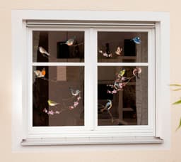 Komar Fensterbild Vögel | Mehrfarbig