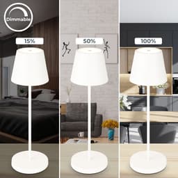 B.K.Licht LED Akku Tischleuchte | Weiß