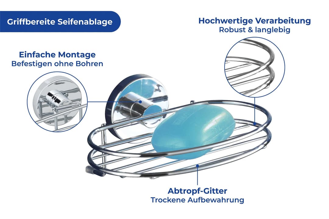 Wenko Seifenablage Vacuum-Loc Milazzo | Silber