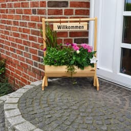 Promadino Pflanzkübel Willkommen | Holztöne