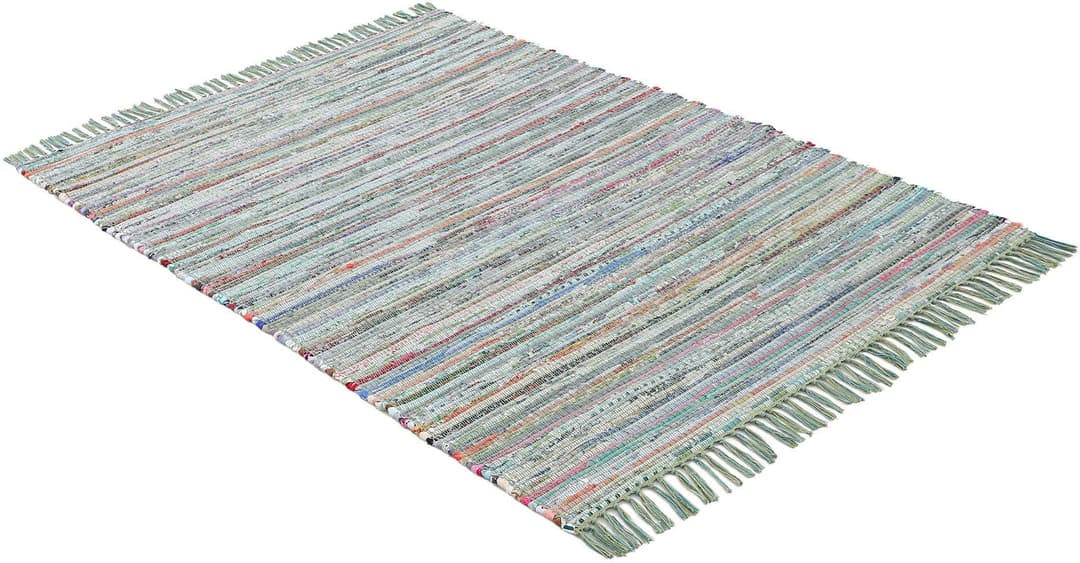 carpetfine Kelim Chindi Teppich | Grün