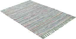 carpetfine Kelim Chindi Teppich | Grün