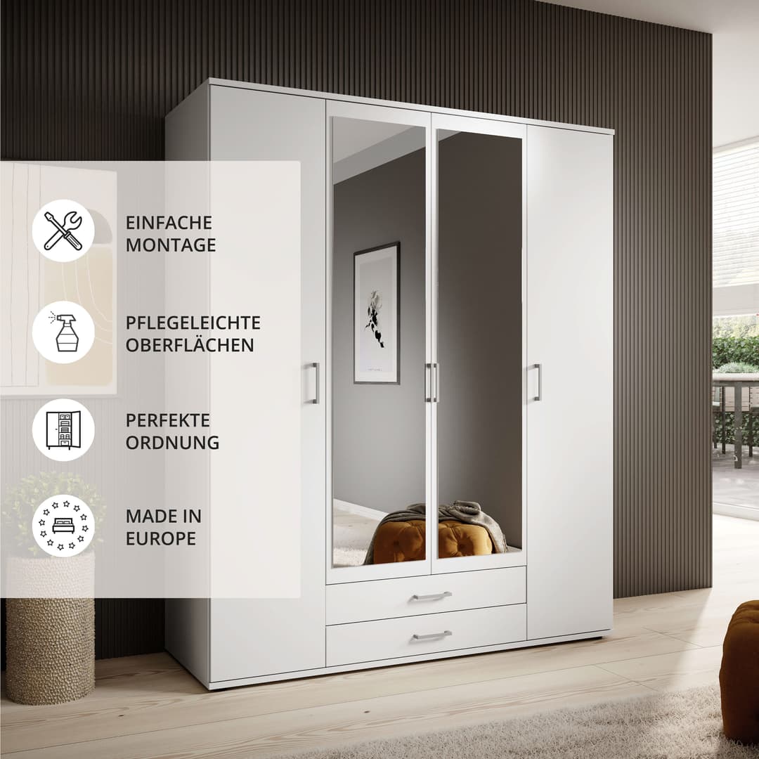 Schlafkontor Kleiderschrank Karl | Weiß