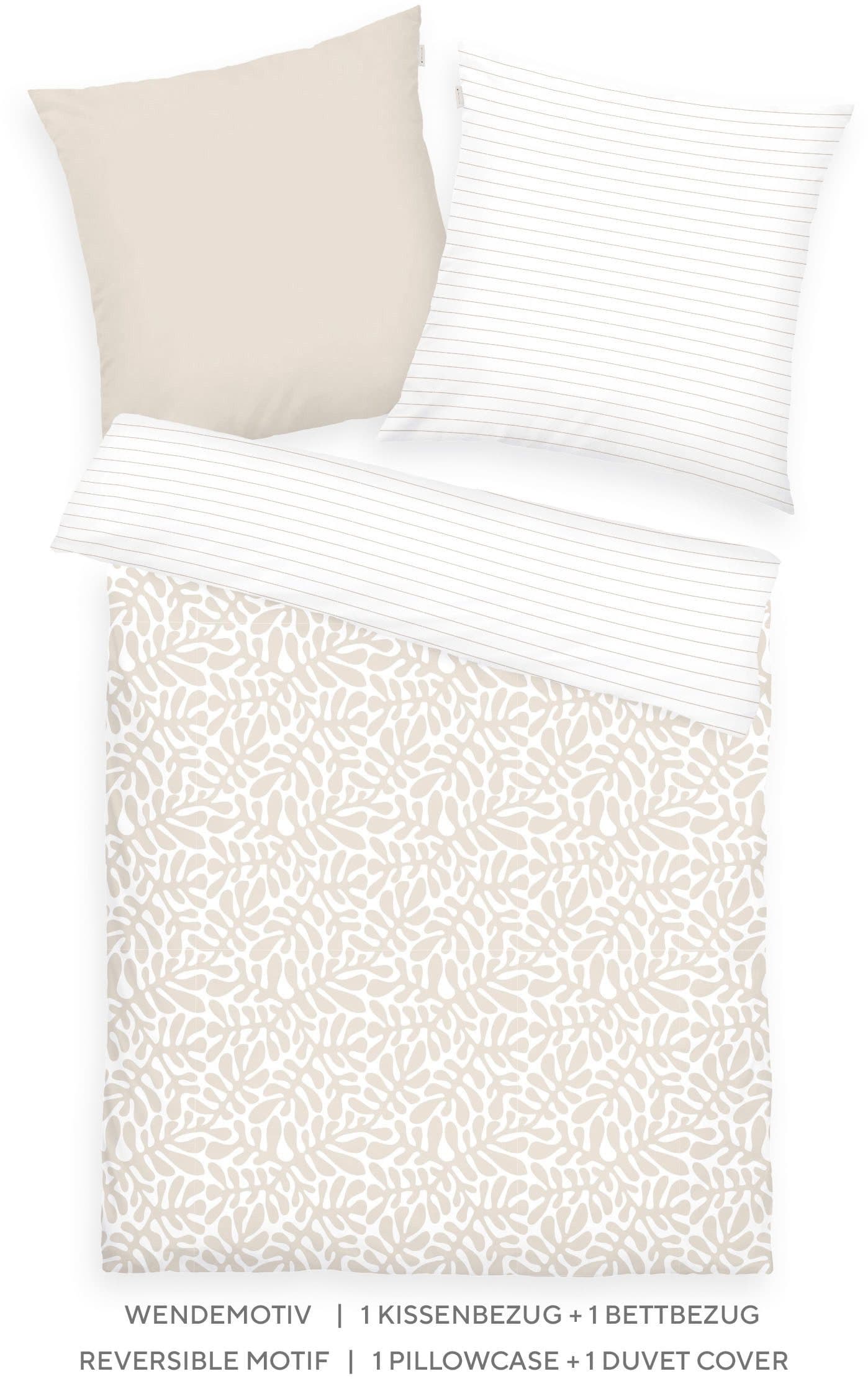 TOM TAILOR HOME ORGANIC LEAVES Bettwäsche | Beige