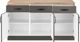 wiho Küchen Unterschrank Erla 150 cm breit mit Kassettenfront | Braun