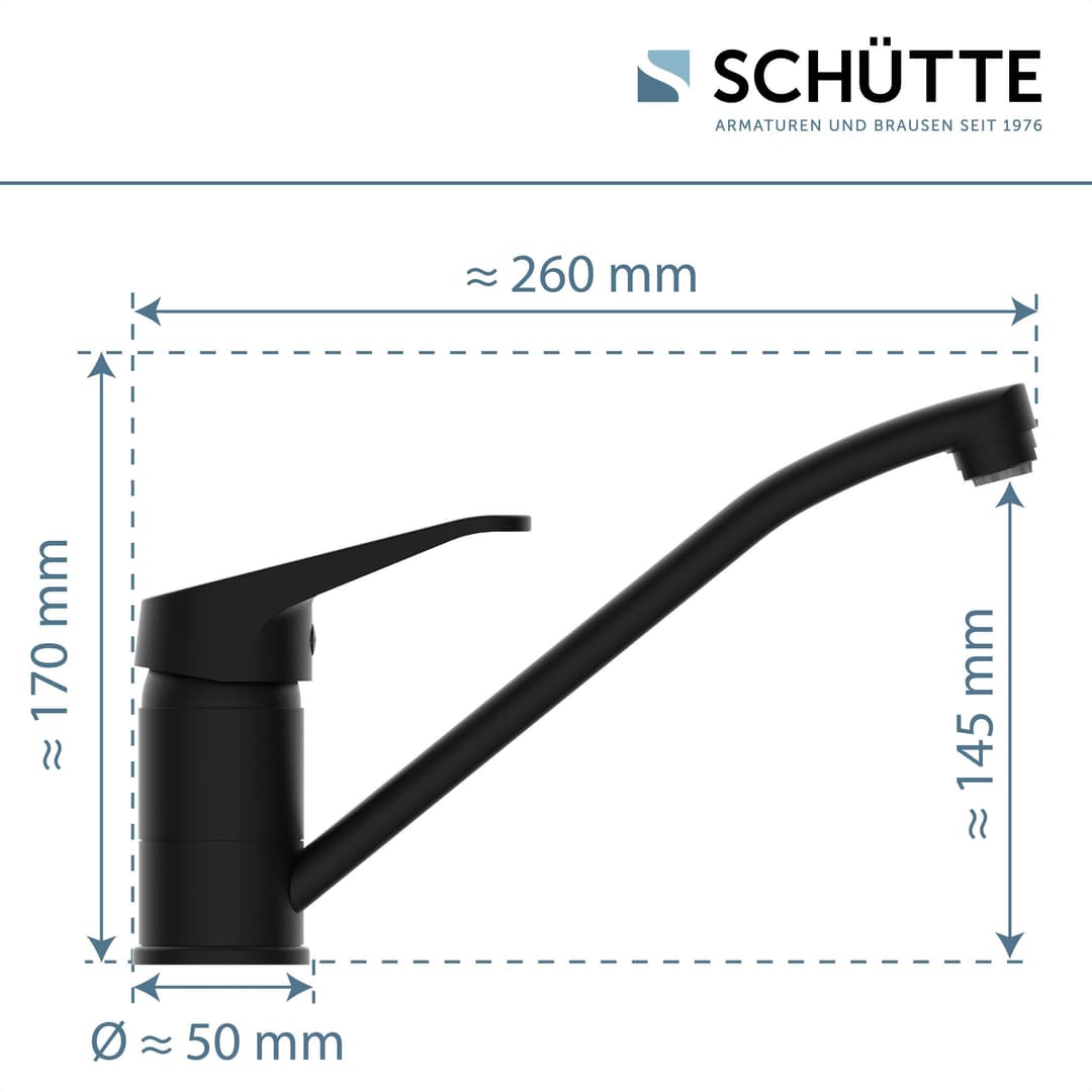 Schütte TASSONI Spültischarmatur | Schwarz