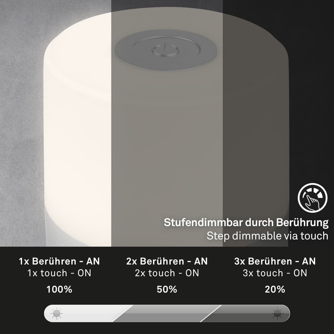 Briloner Leuchten SMAL Tischleuchte | Silber