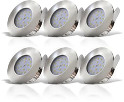 B.K.Licht LED Einbauleuchten 6er Set | Silber