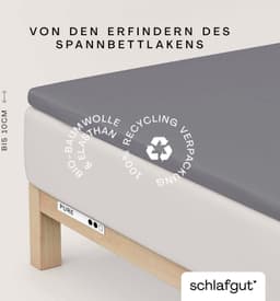 Schlafgut Spannbettlaken PURE TOPPER | Grau