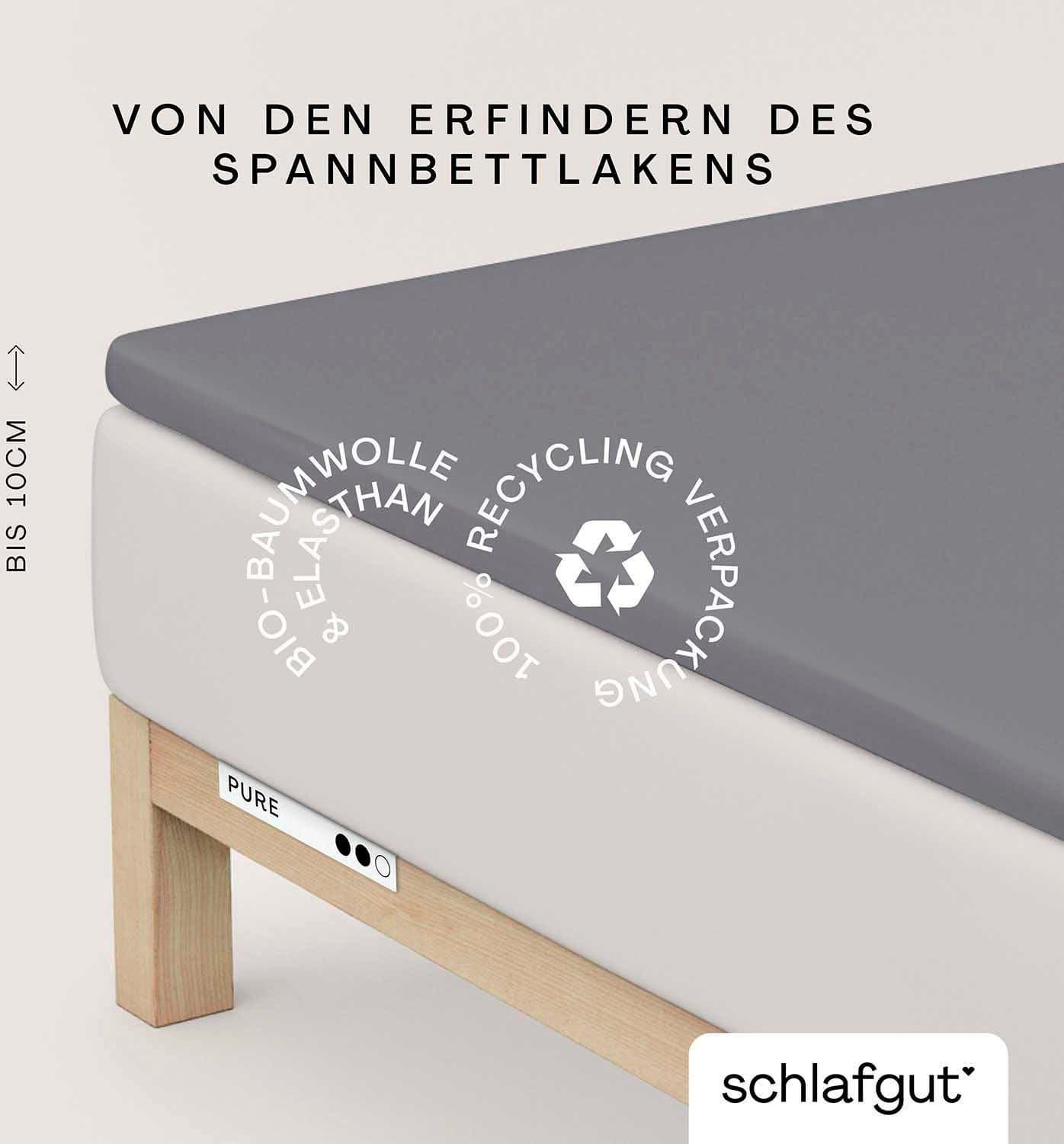 Schlafgut Spannbettlaken PURE TOPPER | Grau