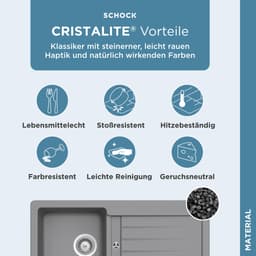 Schock Granitspüle Typos D-100 S | Grau