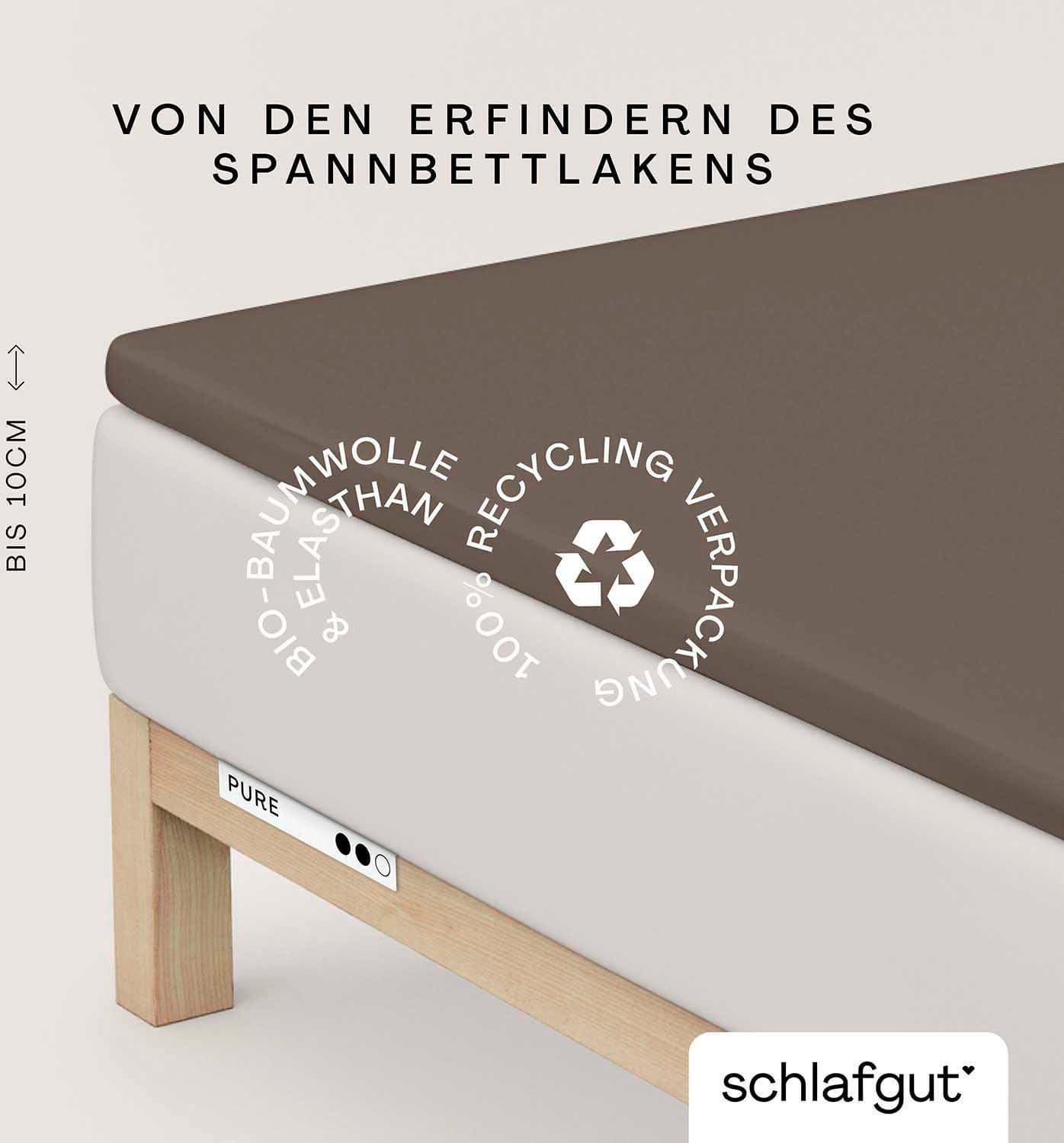 Schlafgut Spannbettlaken PURE TOPPER | Braun