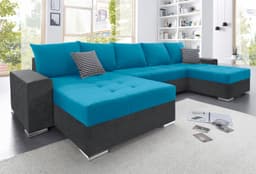 COLLECTION AB Wohnlandschaft Josy XXL U-Form | Blau