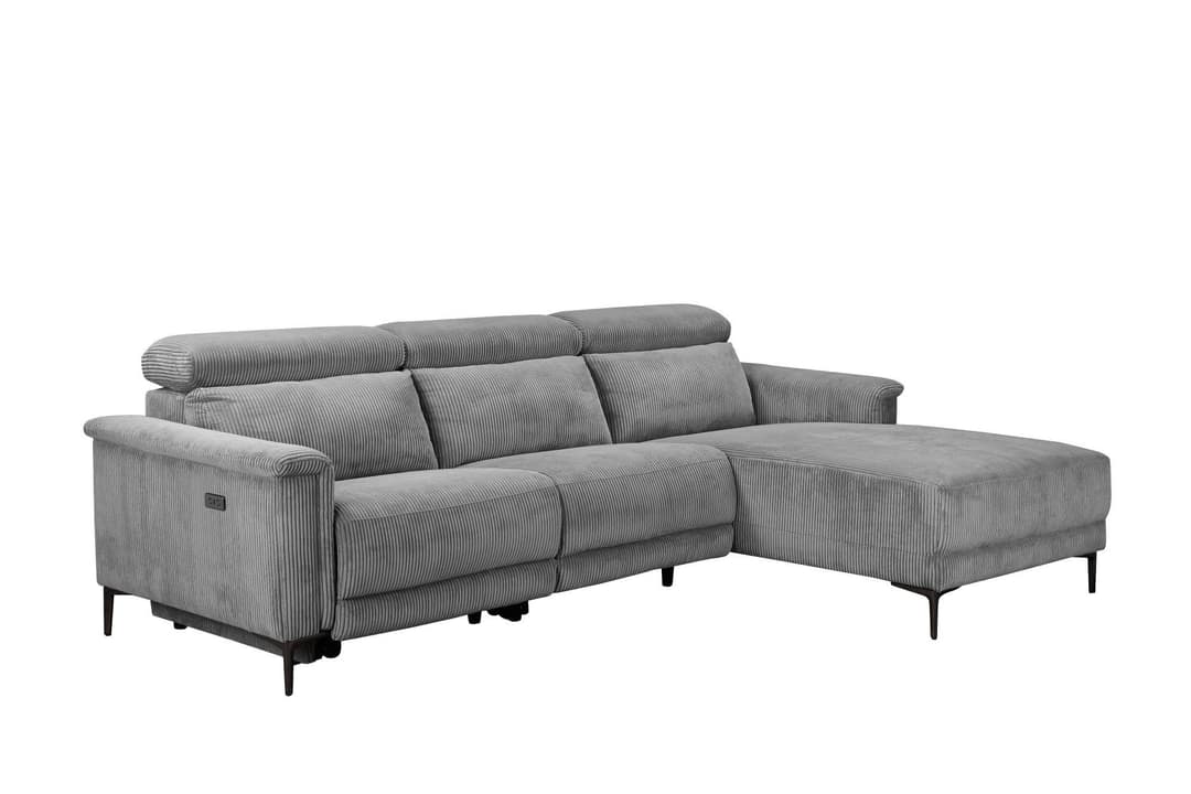 OTTO home Ecksofa LUND Cord | Grau