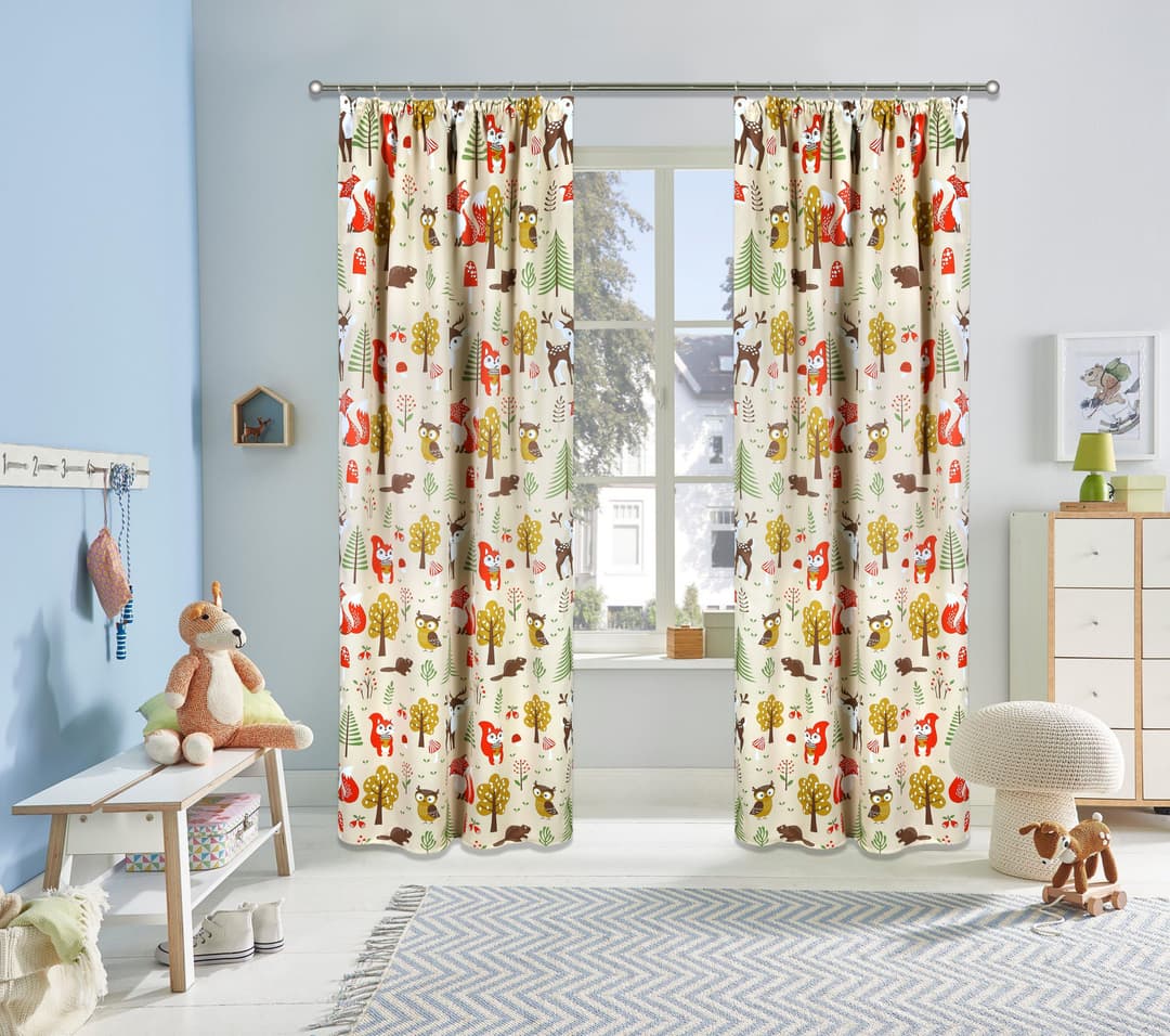 OTTO home Verdunkelungsvorhang Waldtiere | Beige