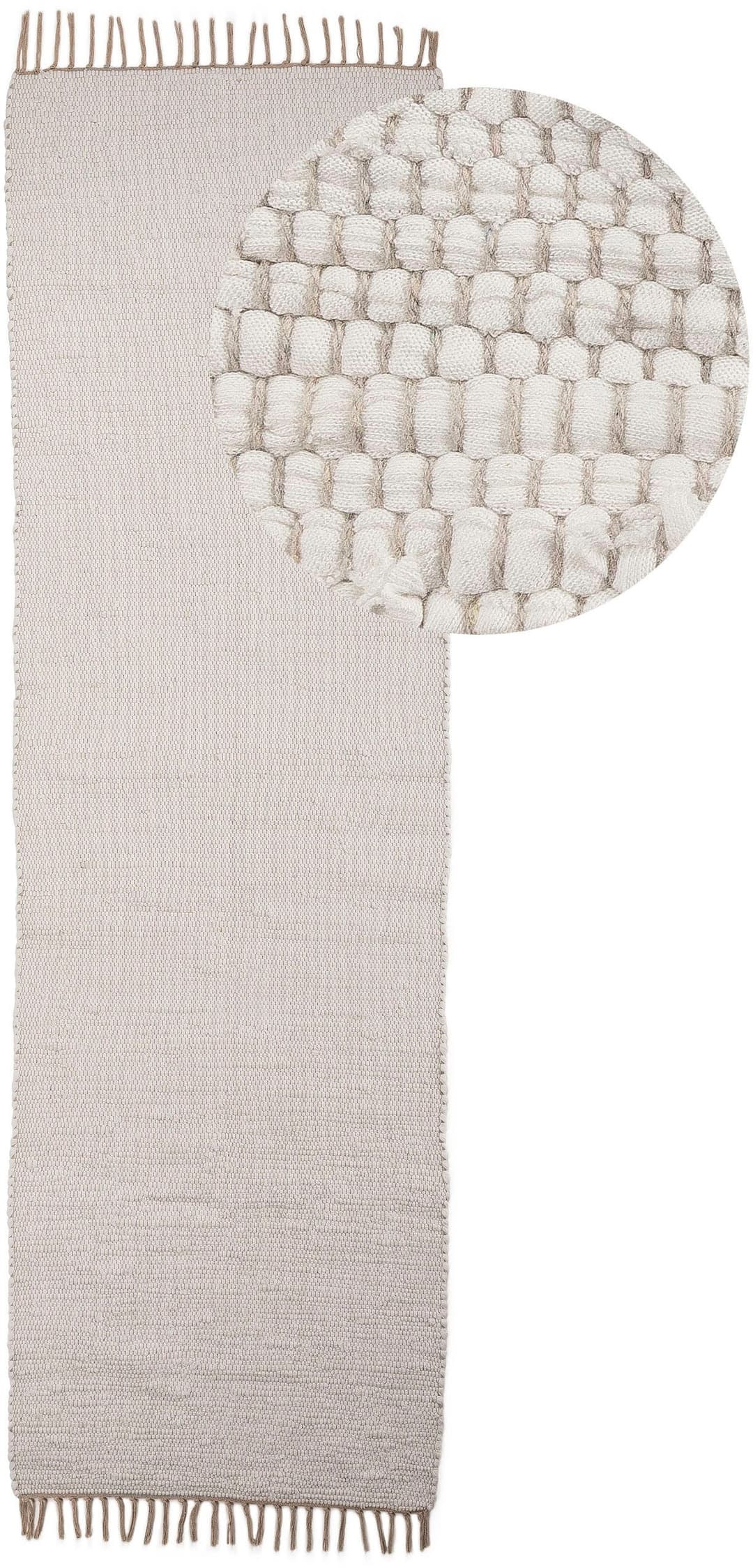 carpetfine Teppich Kelim Chindi uni | Weiß