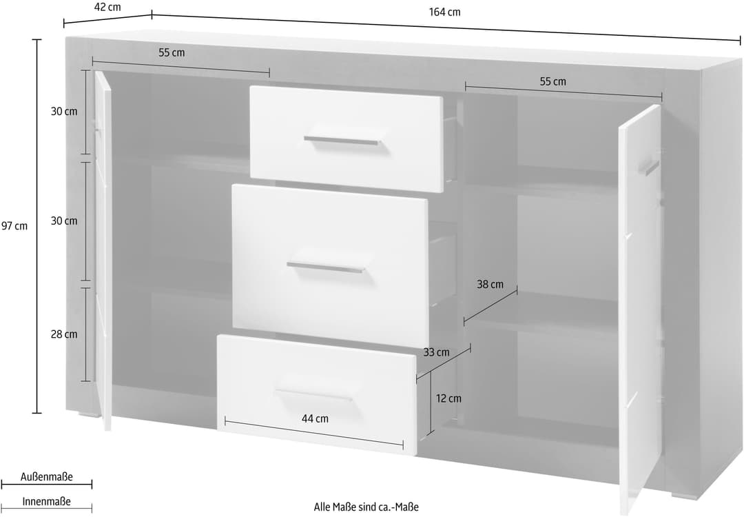 Home affaire Sideboard Etero | Weiß