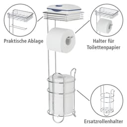 Wenko Toilettenpapierhalter mit Ablage | Silber