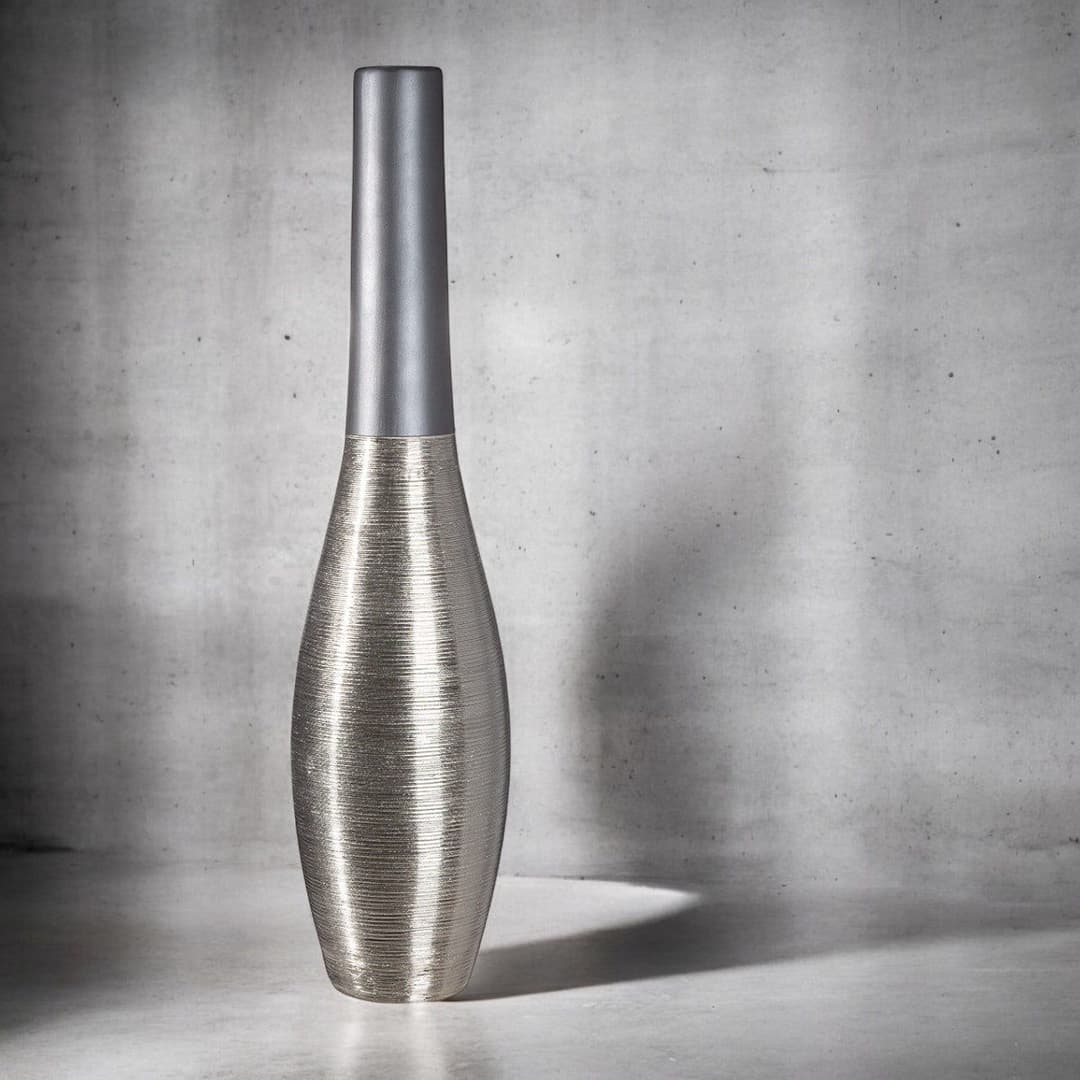 GILDE Bodenvase Kegel London | Grau