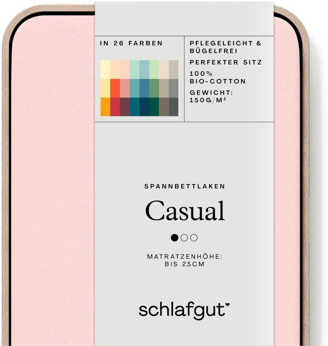 Schlafgut CASUAL Spannbettlaken | Rosa