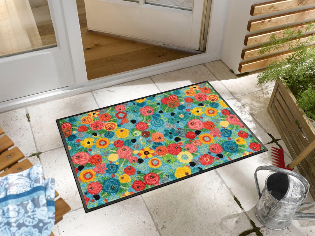 wash+dry by Kleen-Tex Fußmatte Flower Power | Mehrfarbig